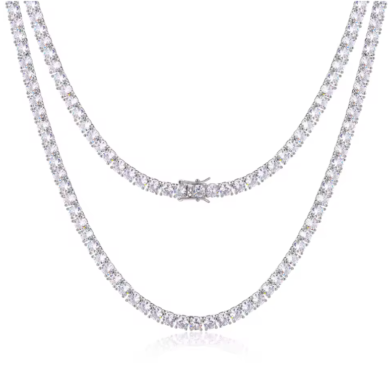 S925 Moissanite Tennis Chain 18K Gold (ALL SIZES)