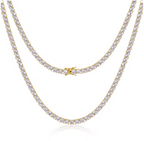 S925 Moissanite Tennis Chain 18K Gold (ALL SIZES)
