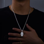 Moissanite Hamsa Hand Pendant 18K Gold