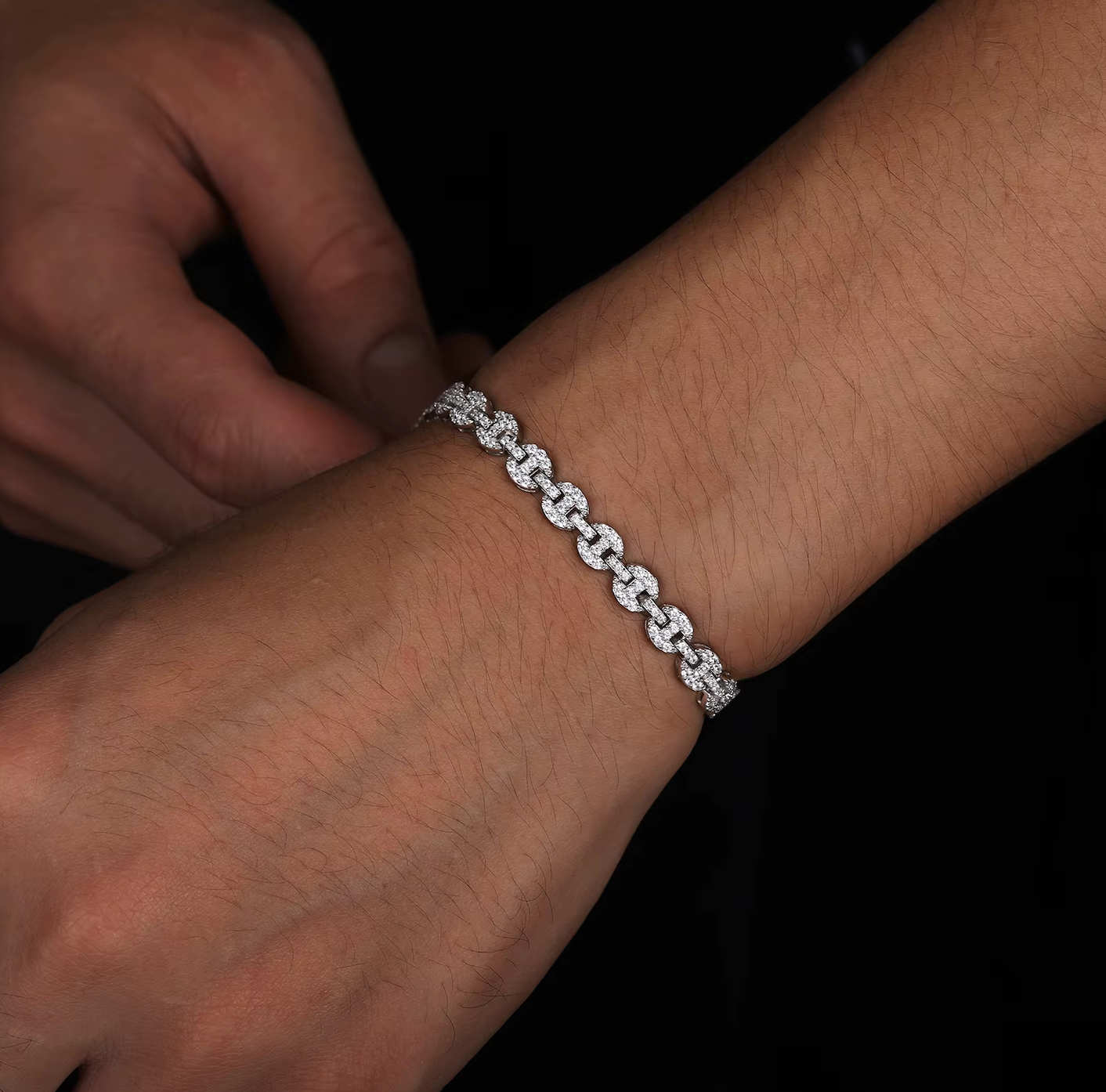 S925 Moissanite Pig Nose bracelet 18K Gold