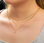 Moissanite Tiny Letters Initial Pendant + Free chain