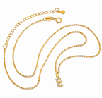 Moissanite Tiny Letters Initial Pendant + Free chain