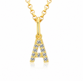 Moissanite Tiny Letters Initial Pendant + Free chain