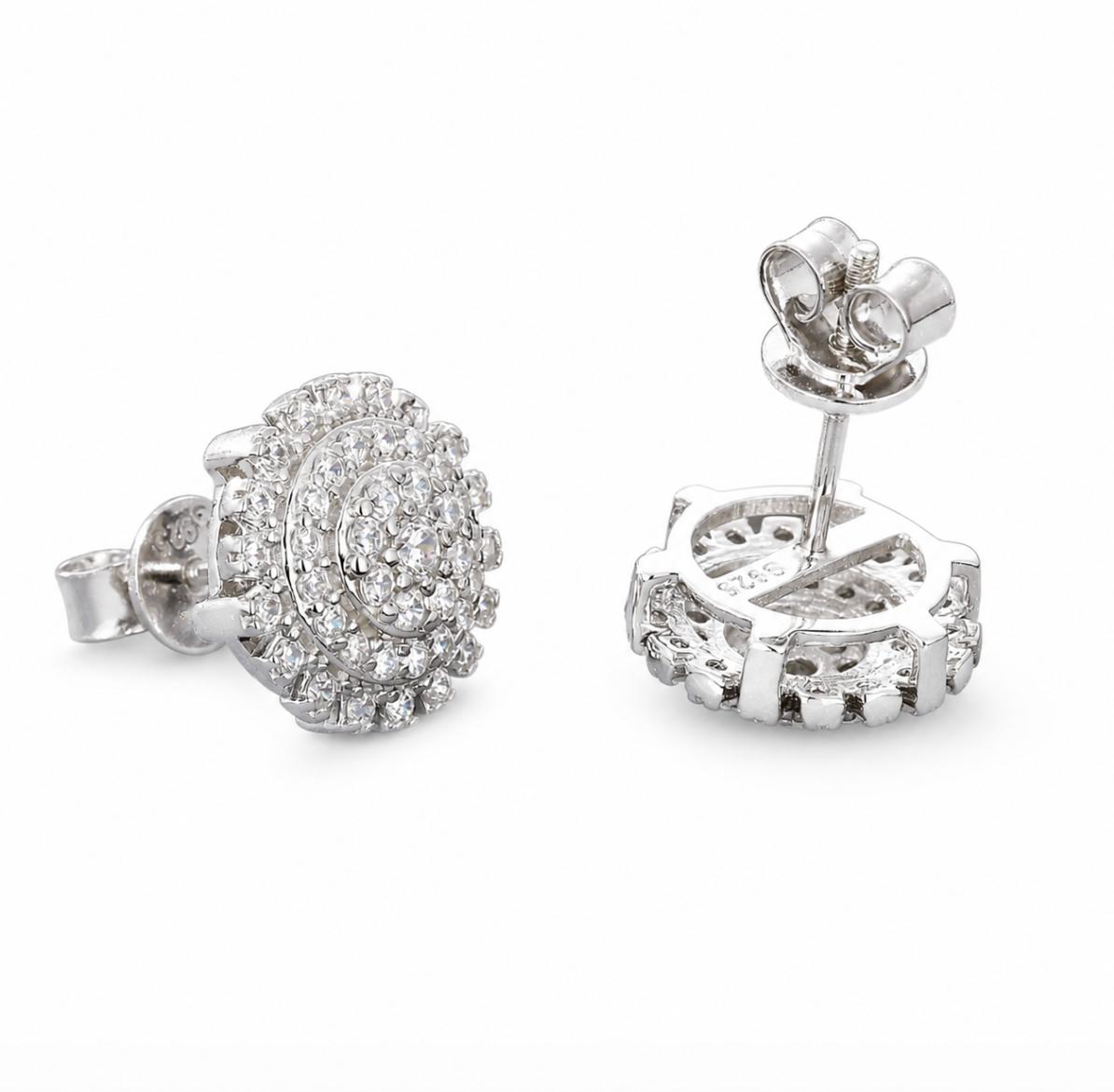 Moissanite Sunflower Stud Earrings