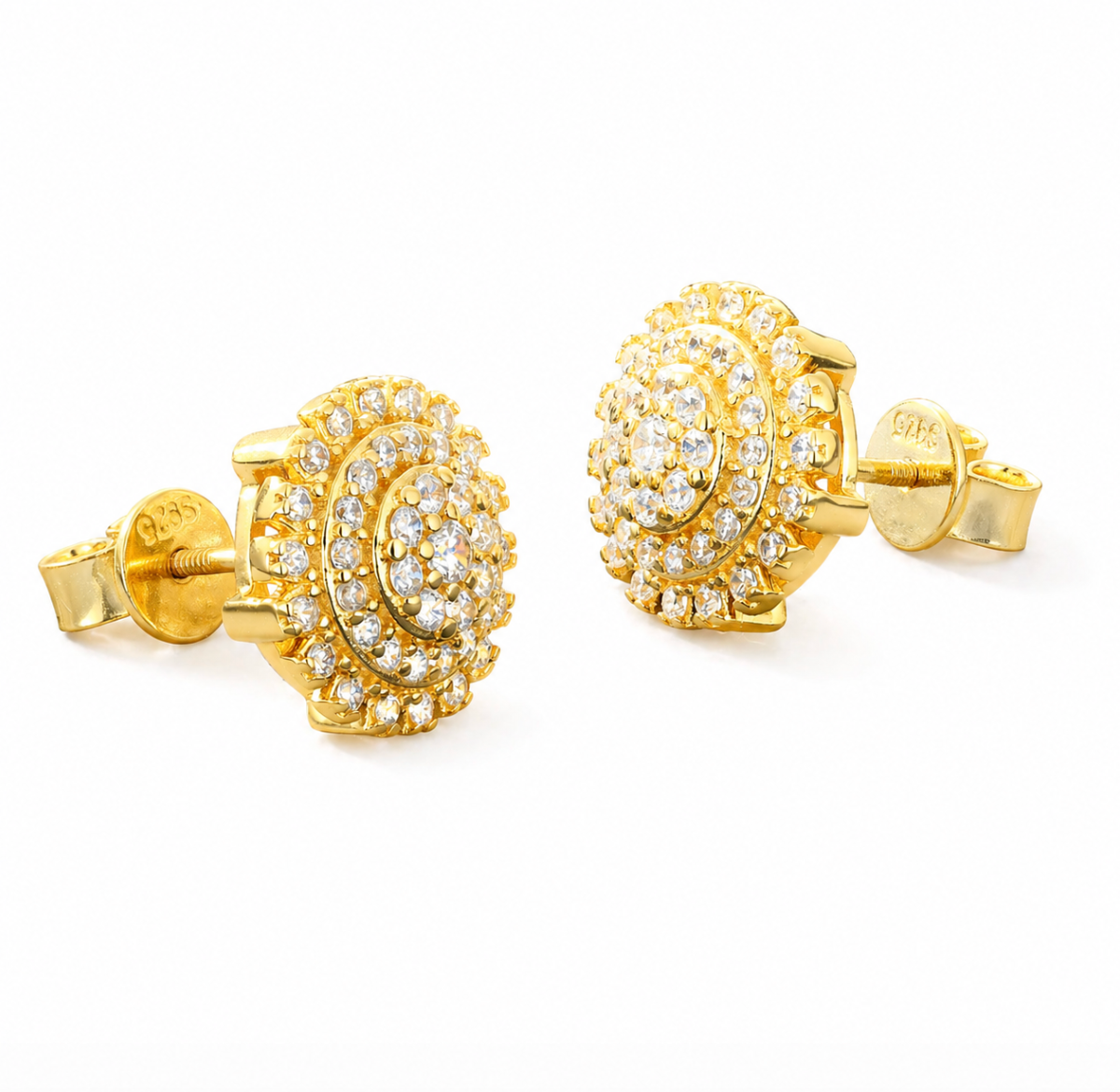 Moissanite Sunflower Stud Earrings