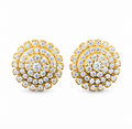 Moissanite Sunflower Stud Earrings