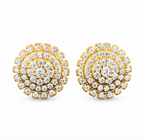 Moissanite Sunflower Stud Earrings
