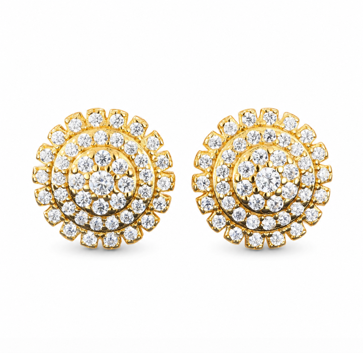 Moissanite Sunflower Stud Earrings