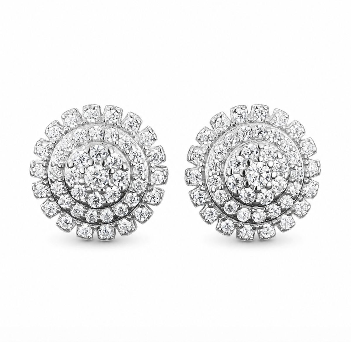 Moissanite Sunflower Stud Earrings