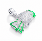 Glowing Fist Dollar Money Bag Pendant