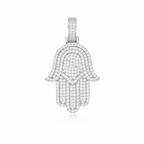 Moissanite Hamsa Hand Pendant 18K Gold