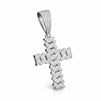 Moissanite Cross Pendant 18K Gold