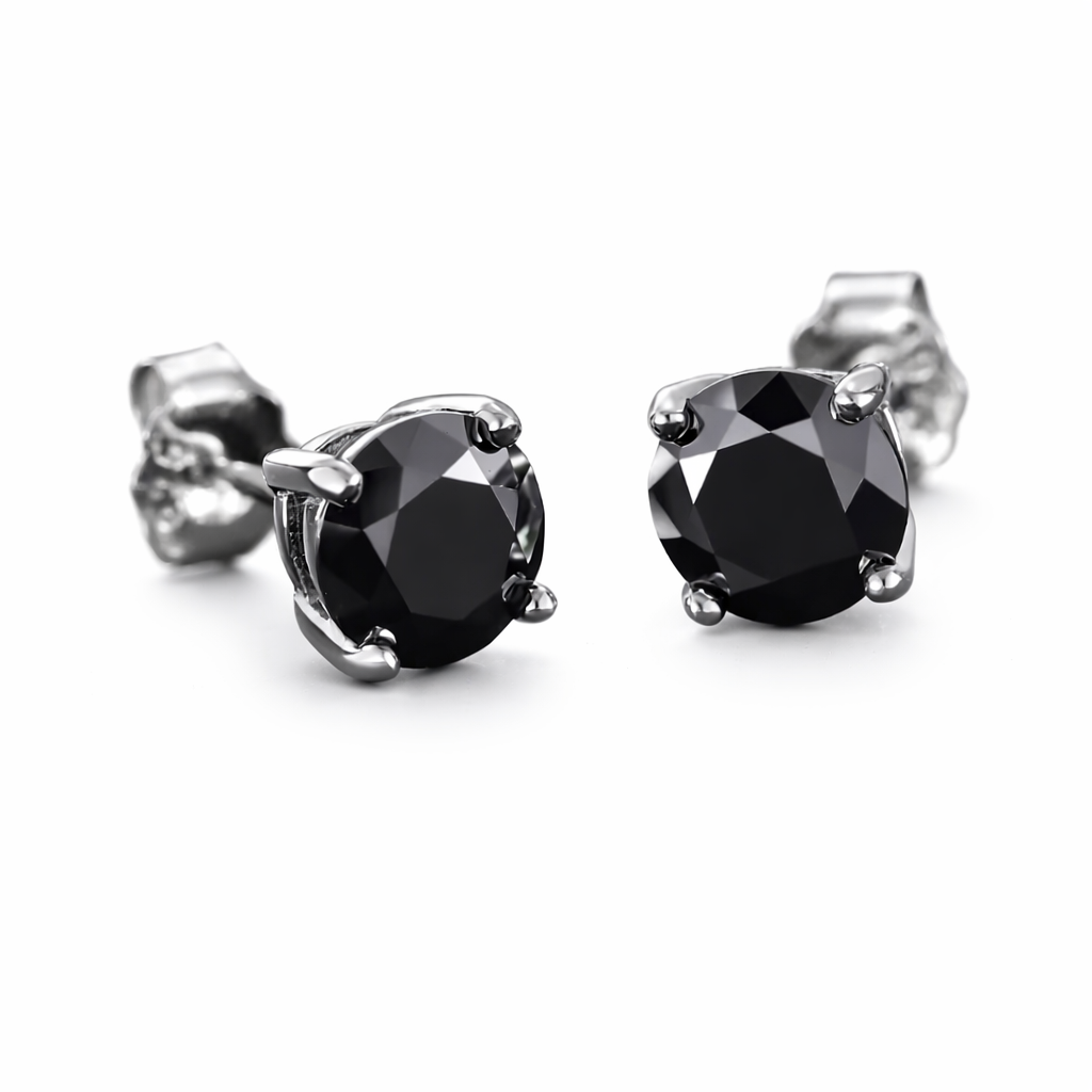 Black VVS Moissanite Stud Earrings