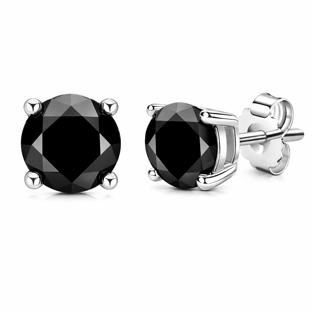 Black VVS Moissanite Stud Earrings