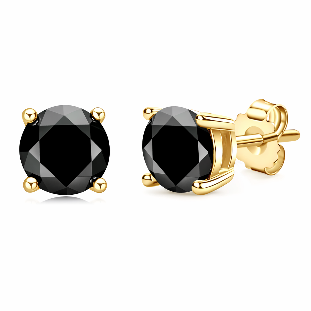 Black VVS Moissanite Stud Earrings