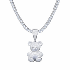 Moissanite Bear Pendant 14K Gold