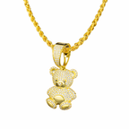 Moissanite Bear Pendant 14K Gold