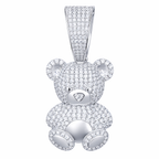 Moissanite Bear Pendant 14K Gold