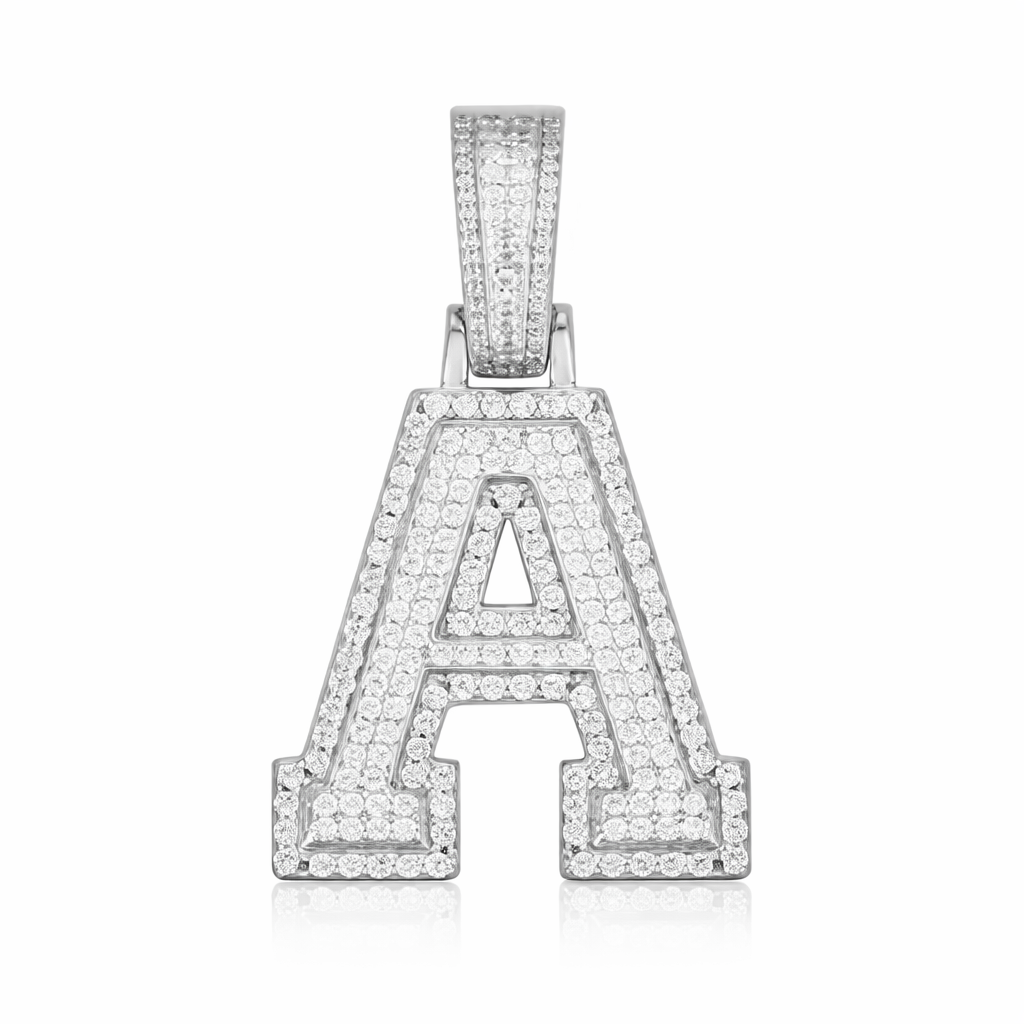 Moissanite A-Z Pendant 18K Platinum