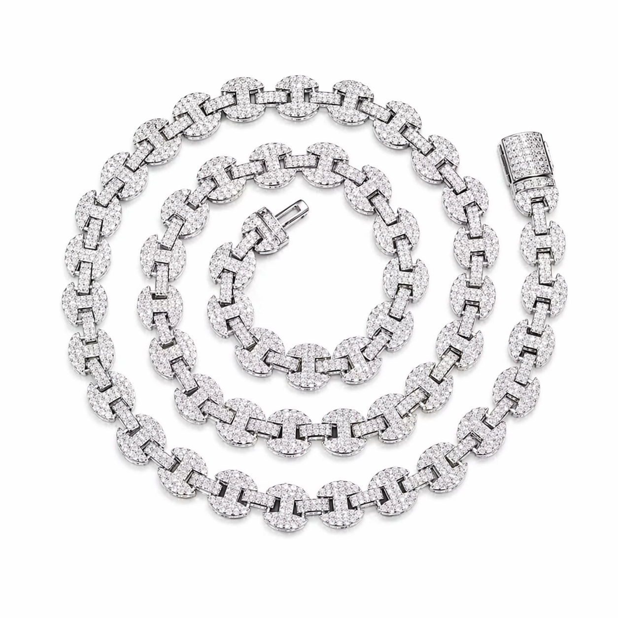 S925 Moissanite Pig Nose Chain 18K Gold