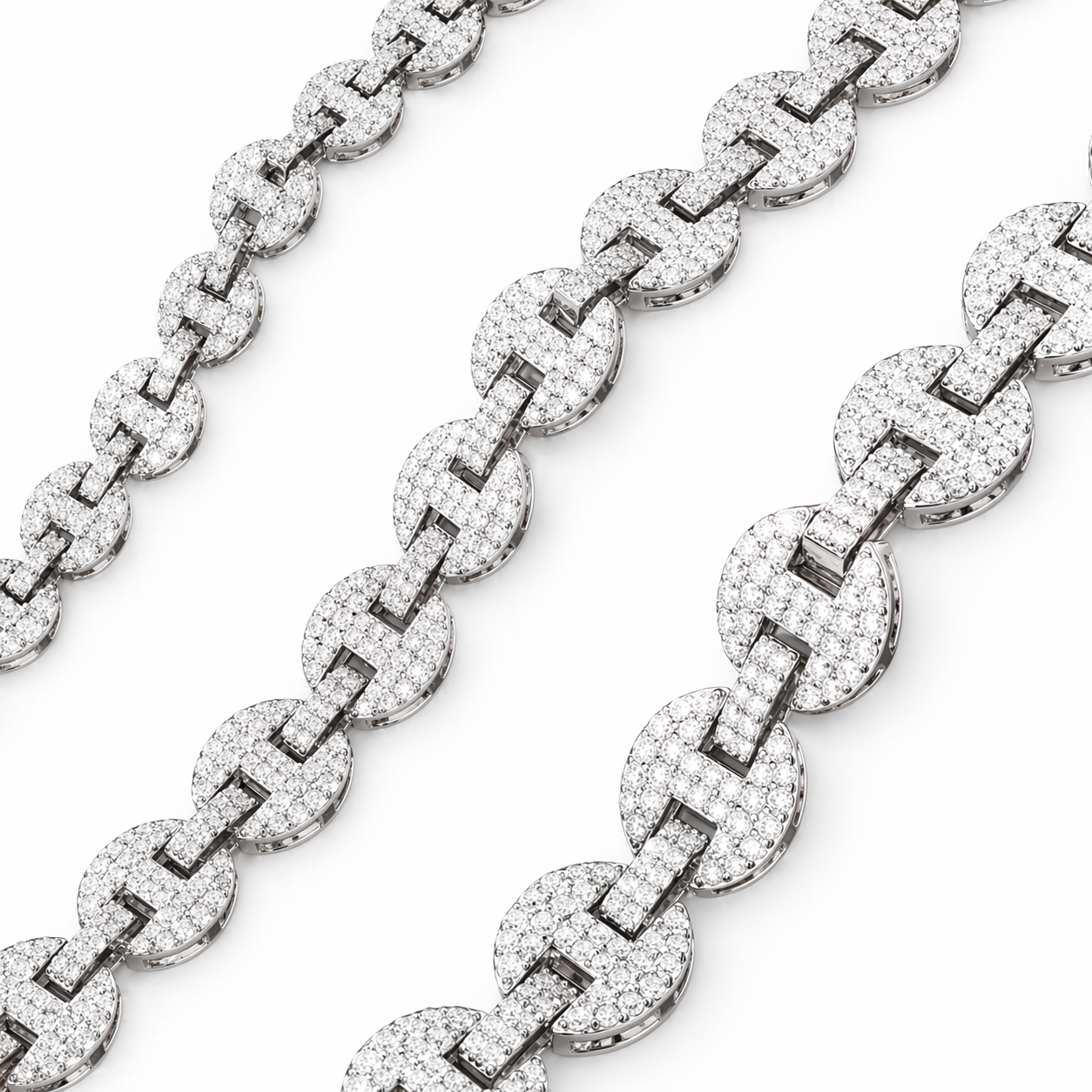 S925 Moissanite Pig Nose bracelet 18K Gold
