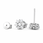 Moissanite Snow Flower Stud Earrings