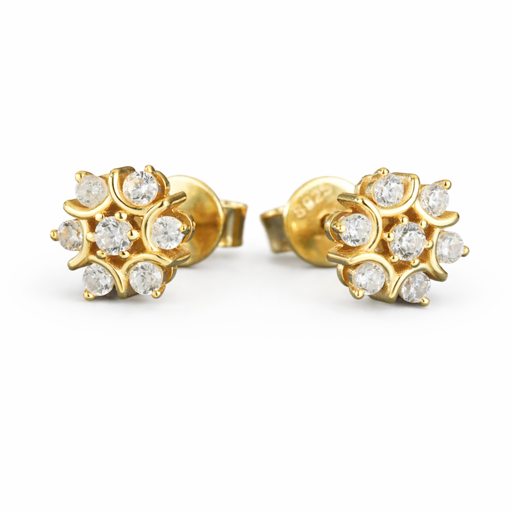 Moissanite Snow Flower Stud Earrings