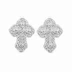Medium Cross Moissanite Earrings 14K Gold