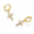 VVS Cross Hoop Pendant Earrings