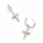 VVS Cross Hoop Pendant Earrings