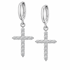VVS Cross Hoop Pendant Earrings