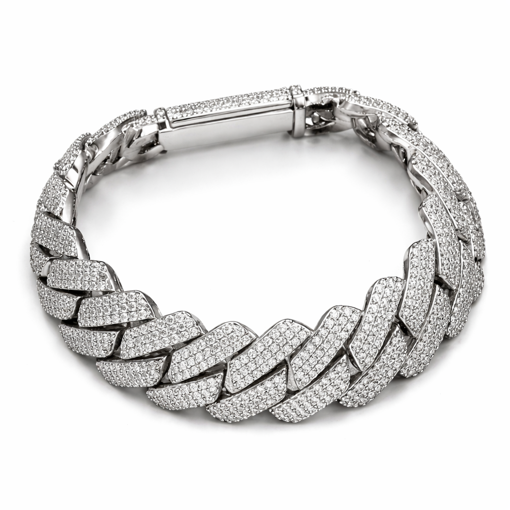 Moissanite Cuban Link Bracelet 14K Gold (ALL SIZES)