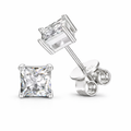 Moissanite Square Earrings 18K Gold