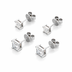 Moissanite Square Earrings 18K Gold