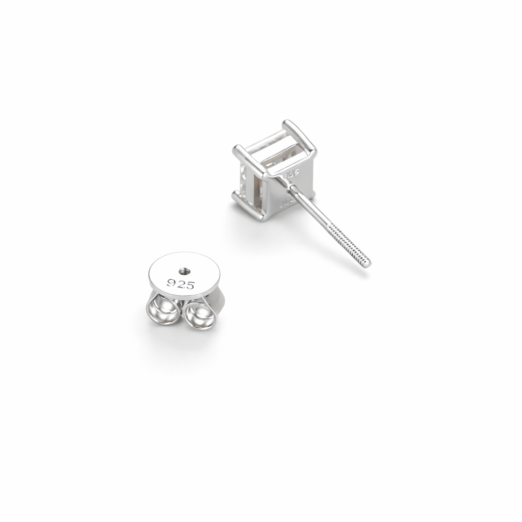 Moissanite Square Earrings 18K Gold