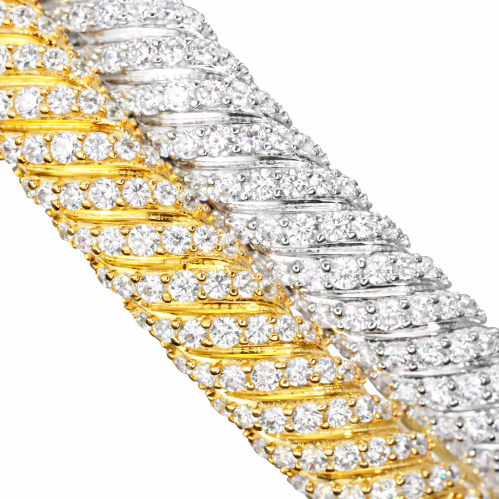 8MM Moissanite Twist Bracelet 14K Gold