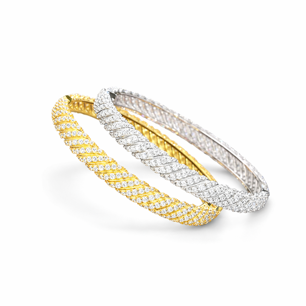 8MM Moissanite Twist Bracelet 14K Gold