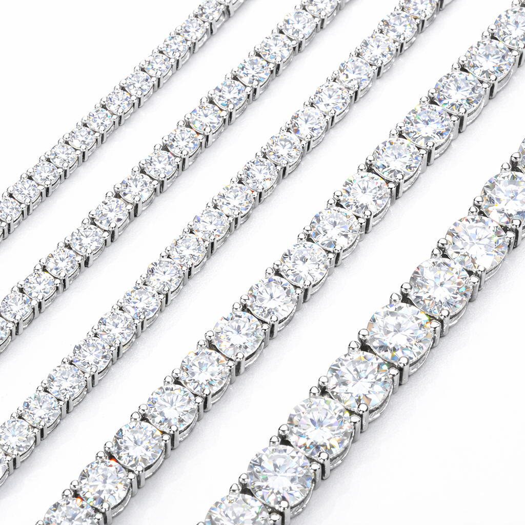 S925 Moissanite Tennis Chain 18K Gold (ALL SIZES)