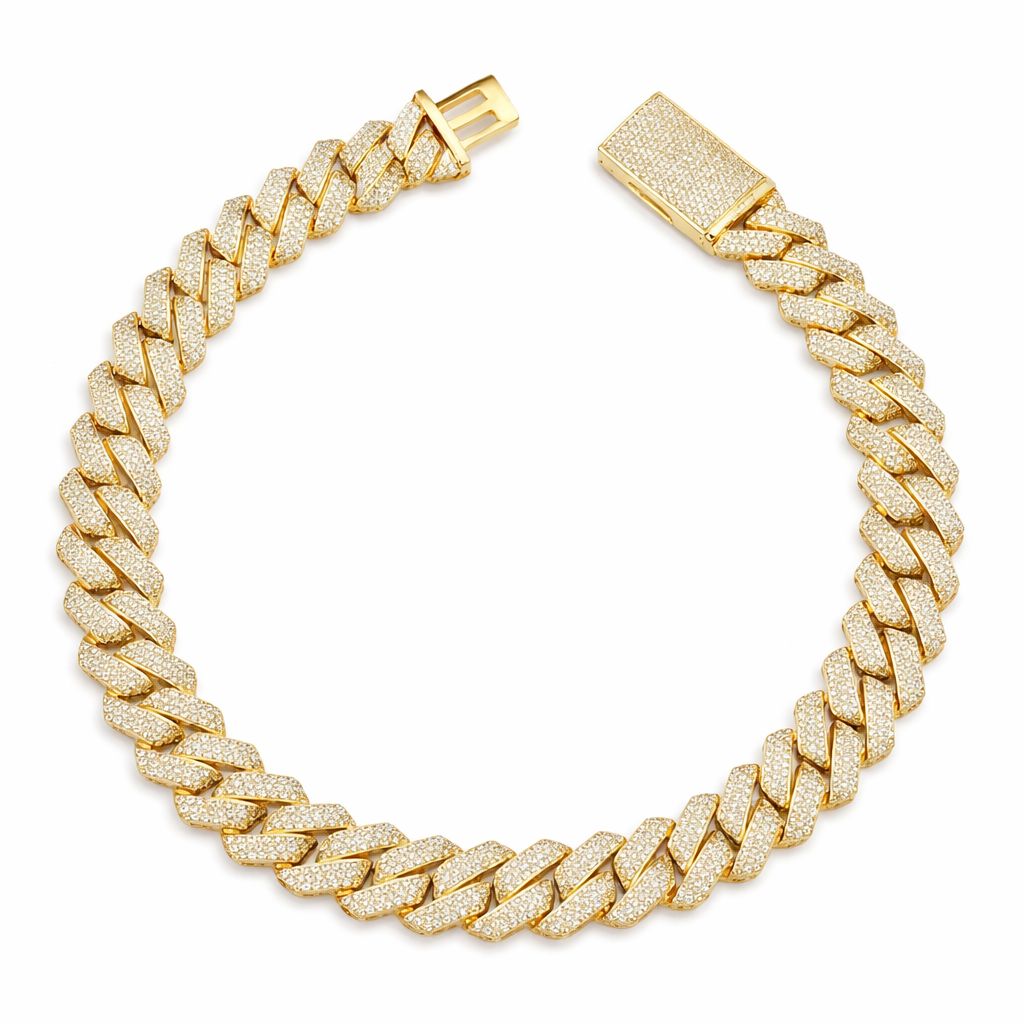 Moissanite Cuban Link Chain 14K Gold (ALL SIZES)