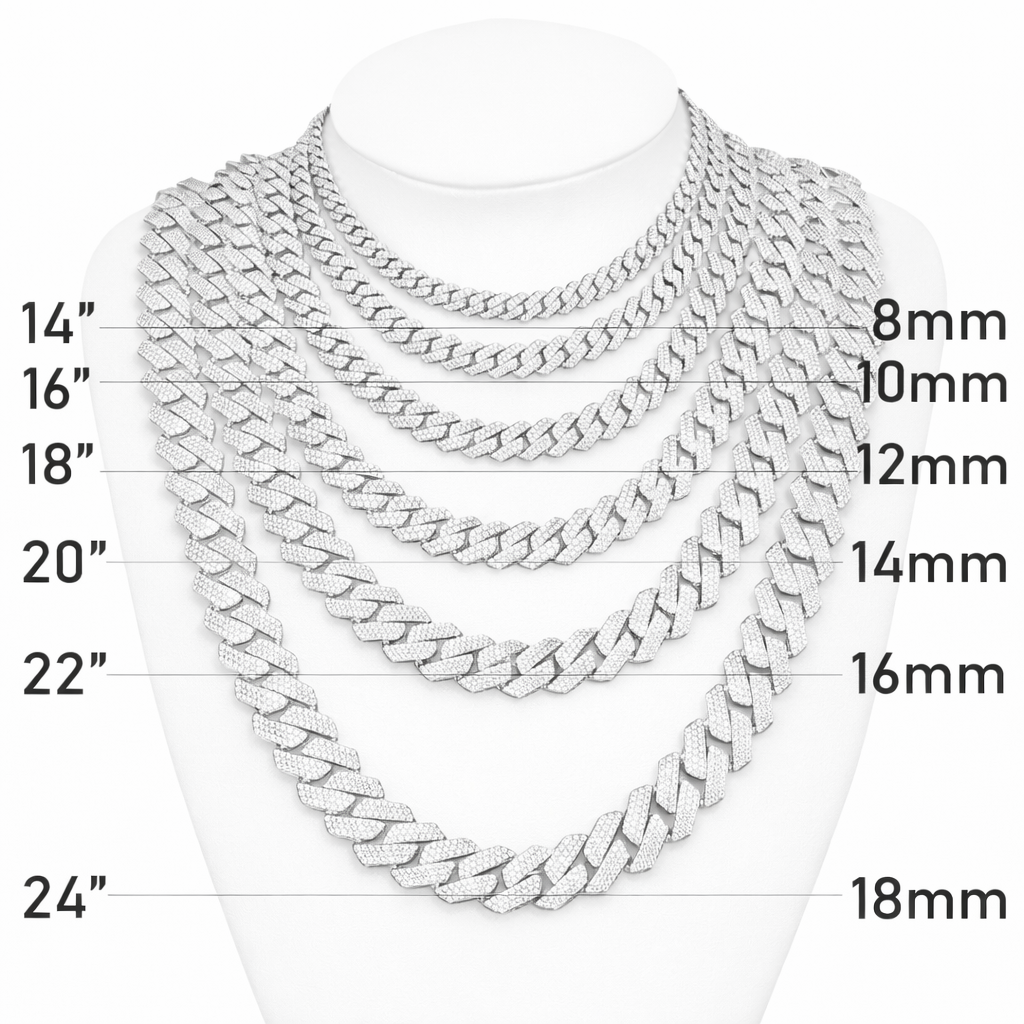 Moissanite Cuban Link Chain 14K Gold (ALL SIZES)
