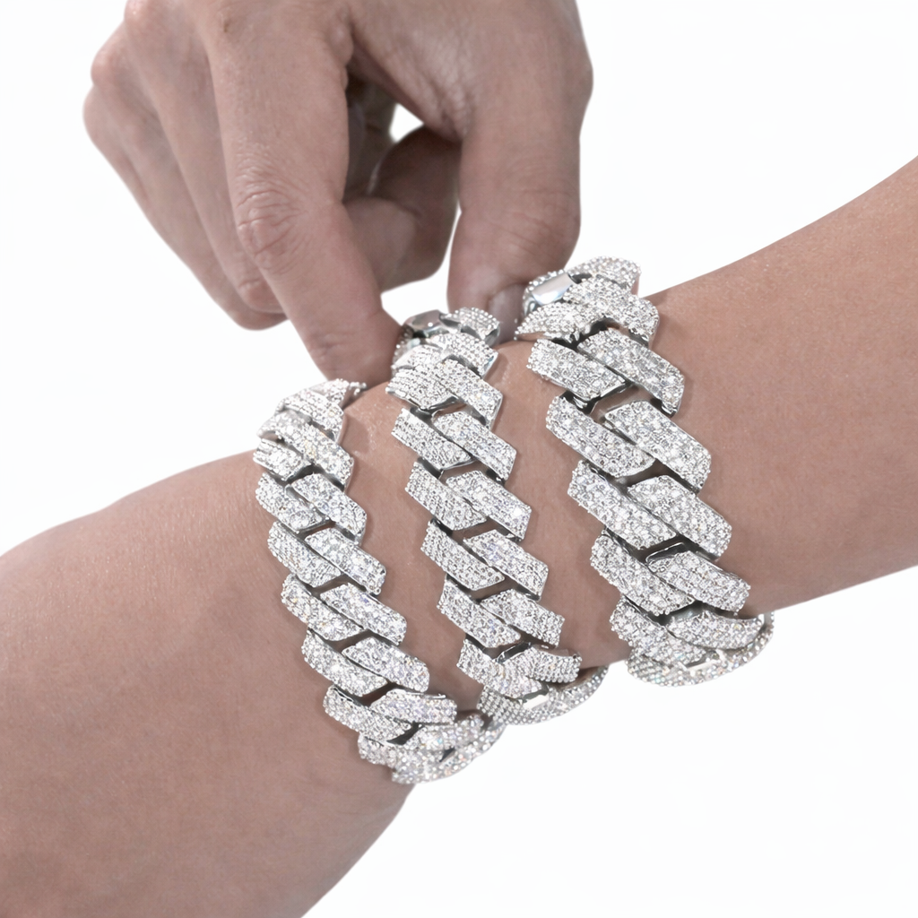 Moissanite Cuban Link Bracelet 14K Gold (ALL SIZES)