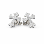 Cross Moissanite Earrings 14K Gold