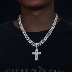 Moissanite Cross Pendant 18K Gold