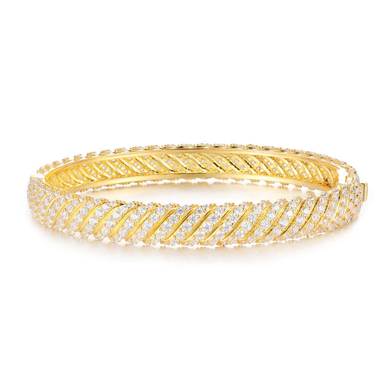 8MM Moissanite Twist Bracelet 14K Gold