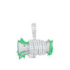 Glowing Fist Dollar Money Bag Pendant