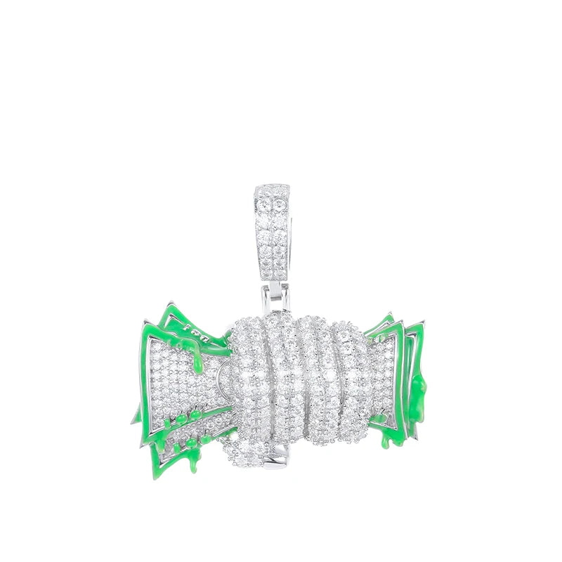 Glowing Fist Dollar Money Bag Pendant